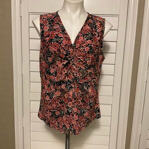 Harold's Red and Black Floral Blouse
